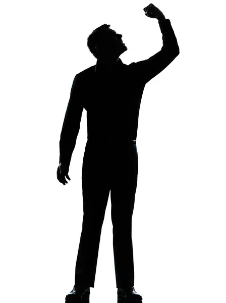One business man angry up silhouette — Stock Photo, Image