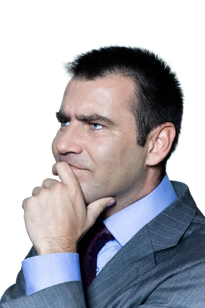 Closeup portret van een peinzende bezorgd zakenman — Stockfoto