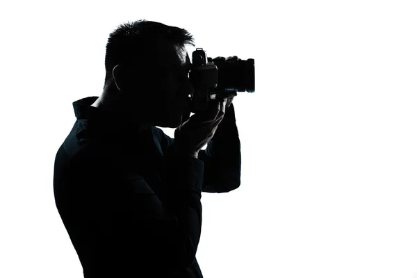 Fotógrafo de retrato homem silhueta — Fotografia de Stock