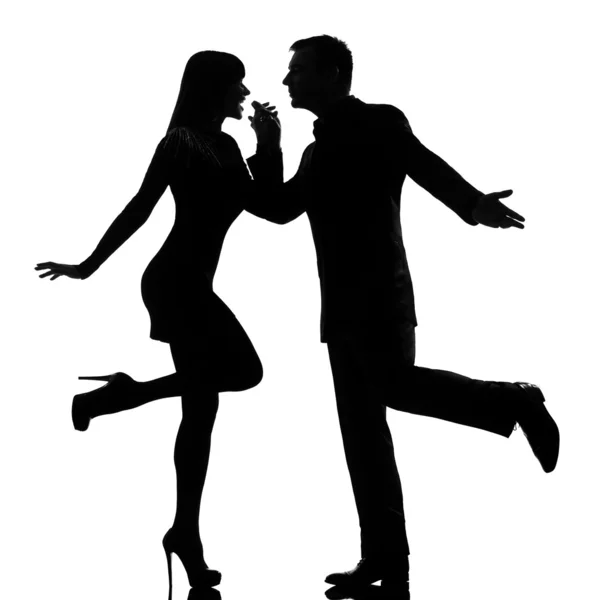 Een paar man en vrouw dansen rock — Stockfoto