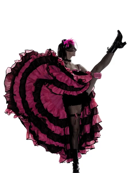 Танцовщица, танцующая французский канкан — стоковое фото