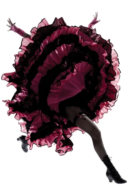 Танцовщица, танцующая французский канкан — стоковое фото