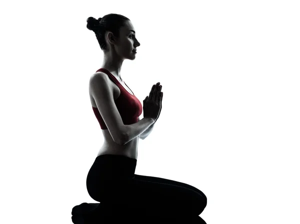 Γυναίκα άσκηση διαλογισμού γιόγκα — Φωτογραφία Αρχείου