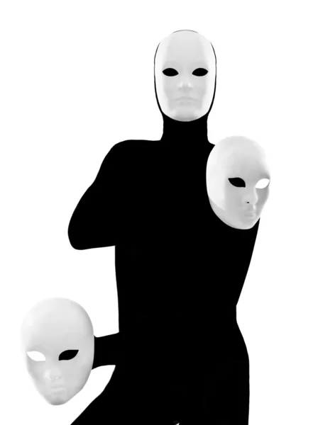 Performer mime med mask — Stockfoto