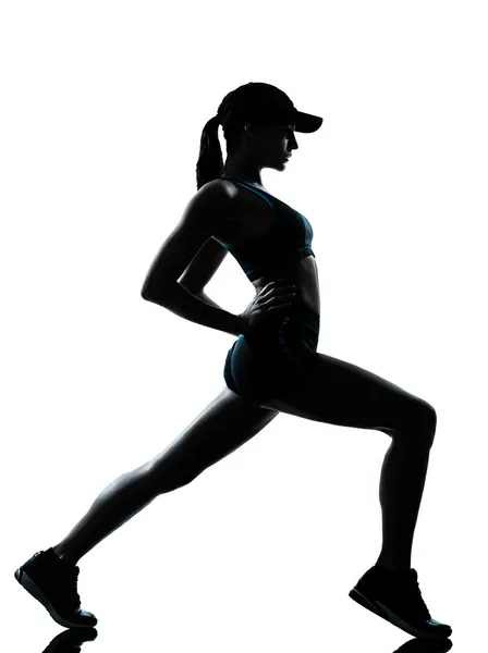 Mujer corredor jogger estiramiento caliente —  Fotos de Stock