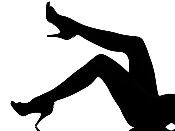 剪影女人的腿 flaping — 图库照片