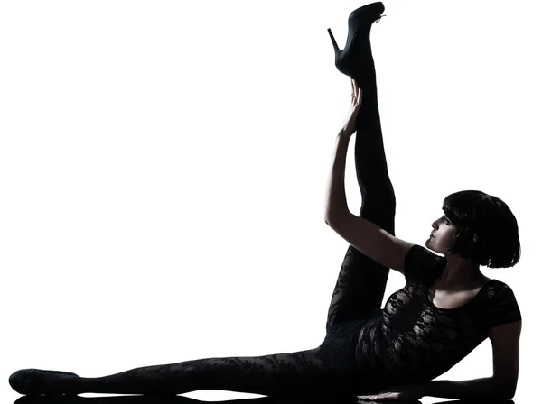 Donna gambe silhouette — Foto Stock