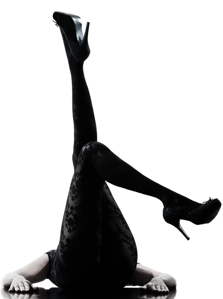 Γυναίκα τα πόδια σιλουέτα — Φωτογραφία Αρχείου