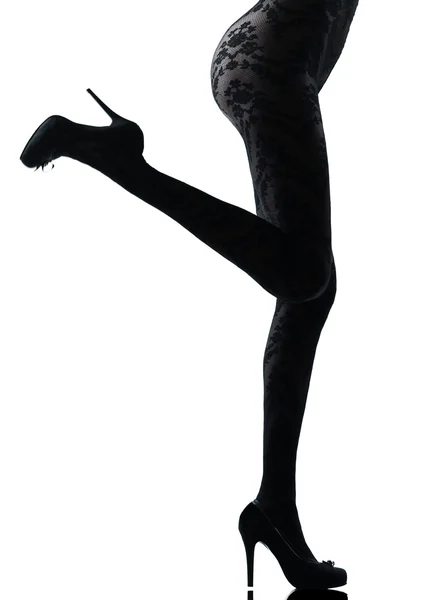 Femme jambes silhouette — Photo