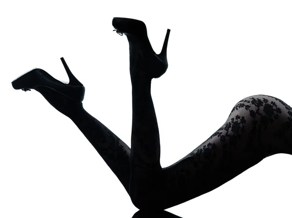 Femme jambes silhouette — Photo