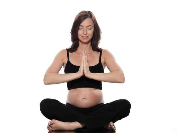 Беременная женщина Yoga Serenity — стоковое фото