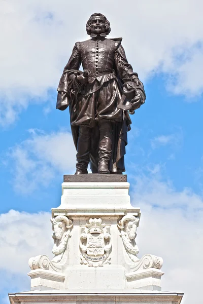 塞缪尔 · 德尚普兰雕像魁北克市加拿大 — 图库照片