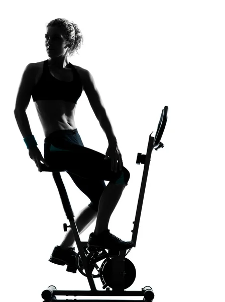 Femme vélo séance d'entraînement posture de fitness — Photo