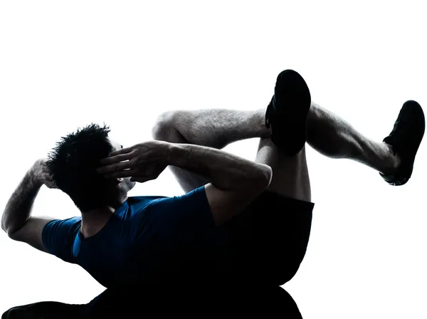Hombre ejercitando la postura fitness entrenamiento —  Fotos de Stock