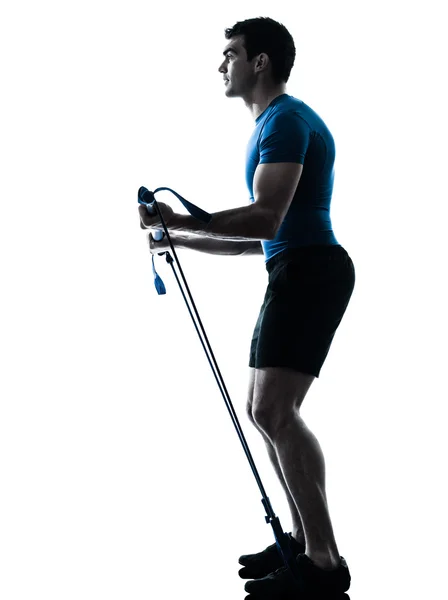 Człowieka, ćwiczenia gymstick treningu fitness postawy — Zdjęcie stockowe