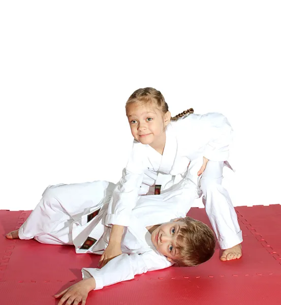 Karate na mat — Zdjęcie stockowe