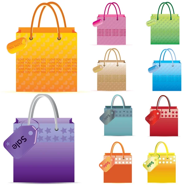 Conjunto de sacos de compras . —  Vetores de Stock
