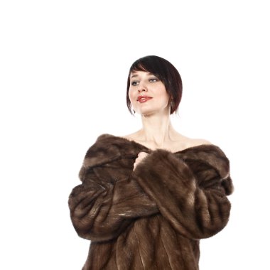 Lady in fur coat clipart