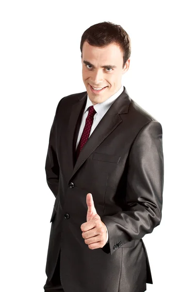 A handsome businessman with thumbs up — Stock Photo, Image