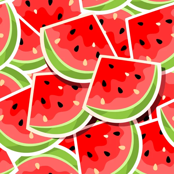 Nahtloser Hintergrund mit Wassermelone — Stockvektor