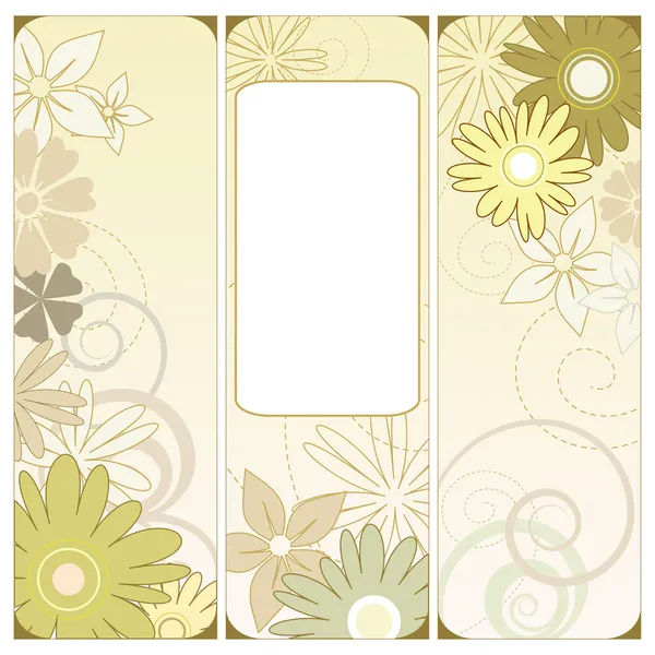 Floral triptych — Stock Vector