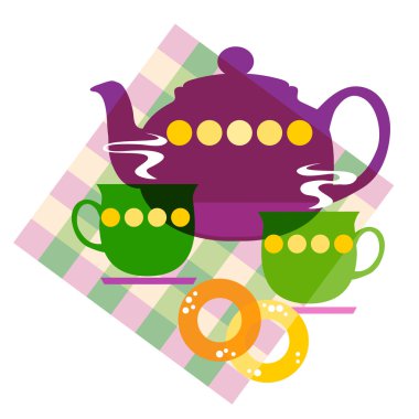 Set of the tea things clipart