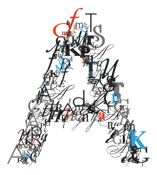 Carta A, alfabeto das letras — Fotografia de Stock