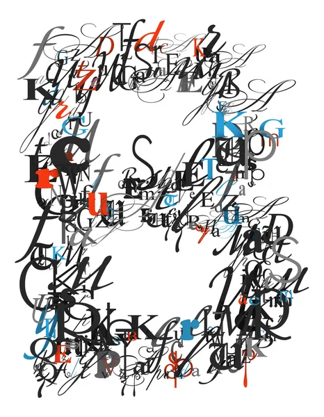 Letter b, alfabet van brieven — Stockfoto