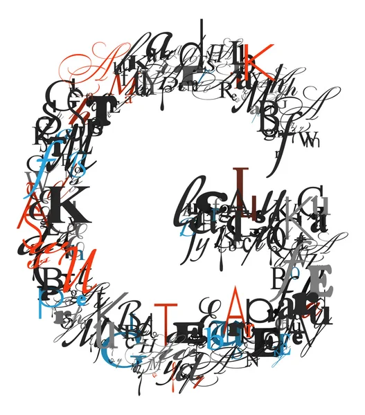 Buchstabe g, Alphabet aus Buchstaben — Stockfoto