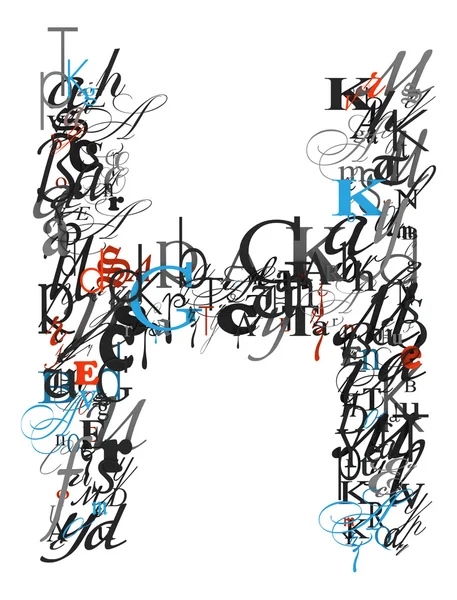 Letra H, alfabeto de letras — Foto de Stock
