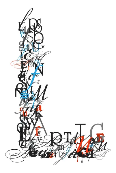 Buchstabe l, Alphabet aus Buchstaben — Stockfoto