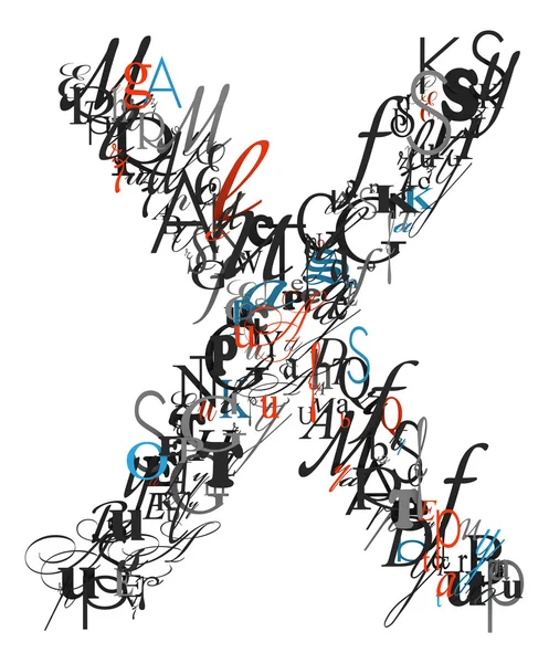 Mektup x, alfabenin harfleri dan — Stok fotoğraf