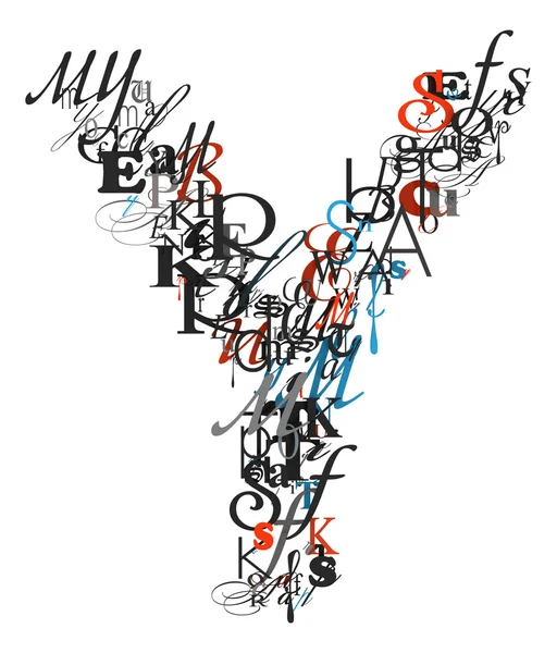 Γράμμα y, αλφάβητο από γράμματα — Φωτογραφία Αρχείου
