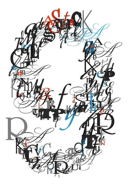 Nummer 9, alfabet van brieven — Stockfoto