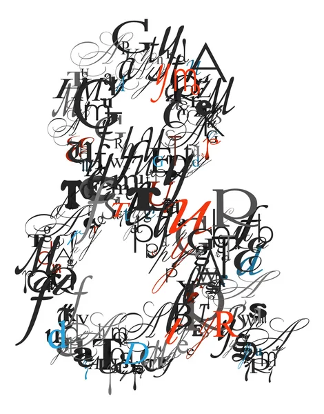 Ampersand teken, alfabet van brieven — Stockfoto