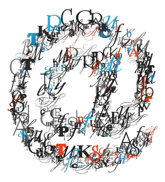 No sinal, alfabeto de letras — Fotografia de Stock