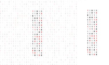 Letter I, alphabet from binary code