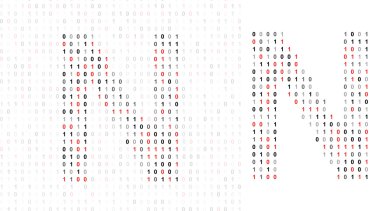 Letter N, alphabet from binary code clipart