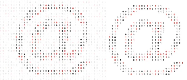 At sign , alphabet from binary code — Stock Photo, Image