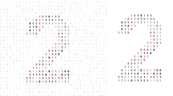 Номер 2, алфавит из двоичного кода — стоковое фото