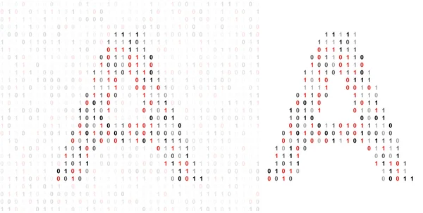 Число, алфавит из двоичного кода — стоковое фото