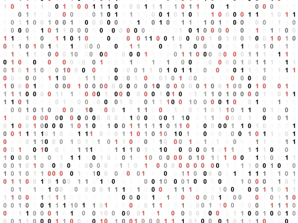 Tela de código binário com cifra vermelha — Fotografia de Stock