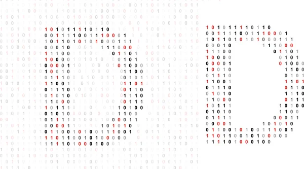 Буква D, алфавит из двоичного кода — стоковое фото