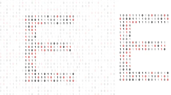 Letra E, alfabeto del código binario — Foto de Stock