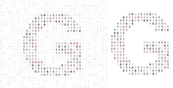 Carta G, alfabeto do código binário — Fotografia de Stock