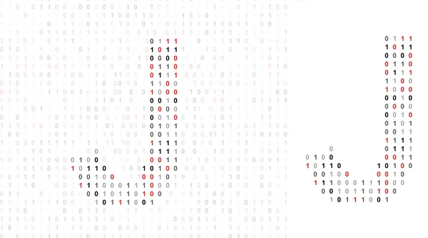 Letter J, alphabet from binary code — Stok fotoğraf