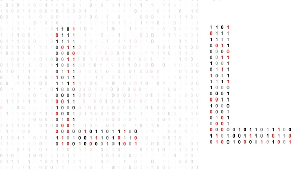 Lettre L, alphabet du code binaire — Photo