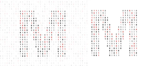 Carta M, alfabeto do código binário — Fotografia de Stock