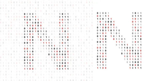 Letter N, alphabet from binary code — Stock Photo, Image