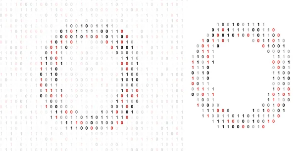 Letter O, alphabet from binary code — Stock Photo, Image